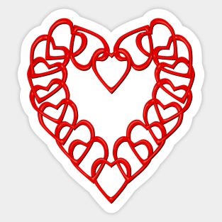 Interlocked Heart Knots Sticker